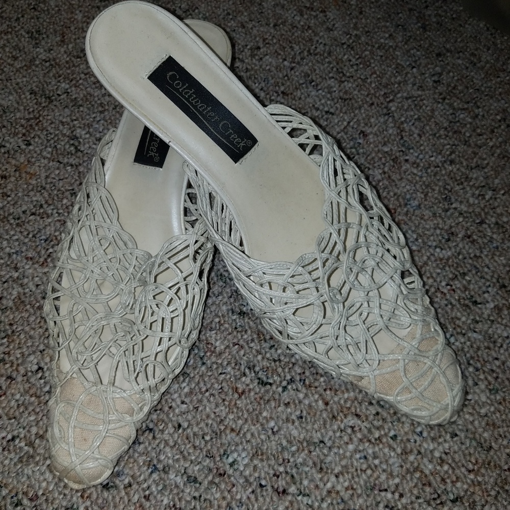Coldwater Creek crochet look slides size 10